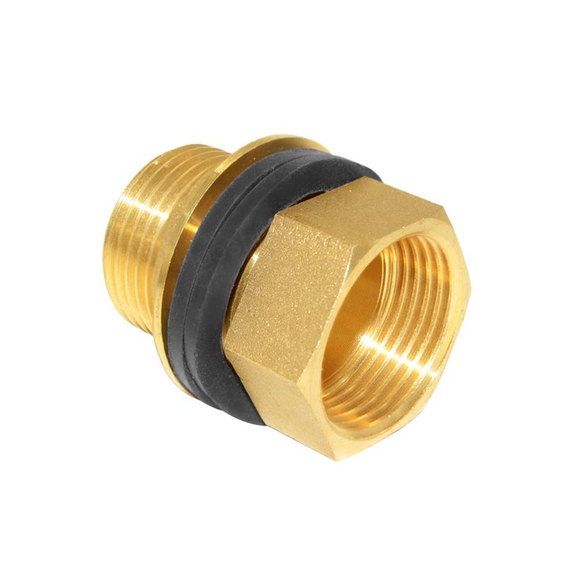 Hooshing Brass Bulkhead Fitting 1â€œ Male x 1" Female Thread Water Tank Connector for Rain Barrels, Aquariums, Tubs, Pools - Image 4
